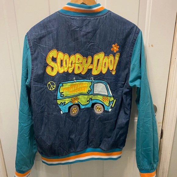 Scooby Doo Box lunch Mystery Machine denim Varsity jacket - Picture 10 of 11